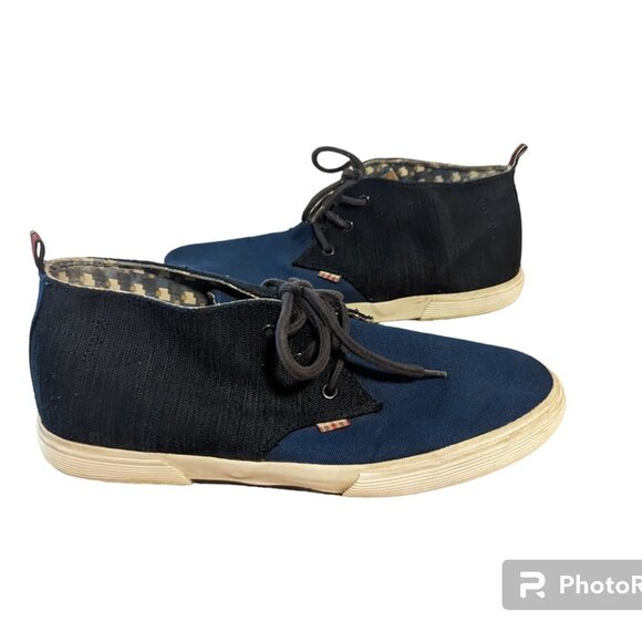Bristol Chukka Denim & Canvas Midtop Sneakers Two Tone 11.5 - Picture 2 of 9